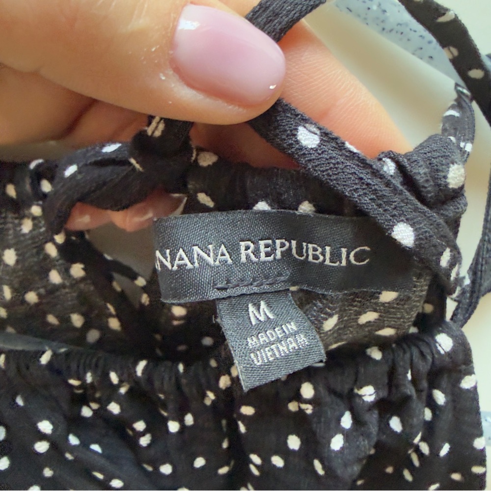 Banana Republic Black and White Polka Dot Midi Dress - Picture 5 of 7